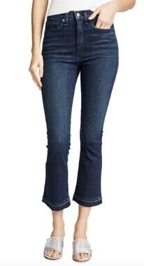 Veronica Beard Carly 11" Kick Flare Jean High Rise Midnight Wash Blue US 25